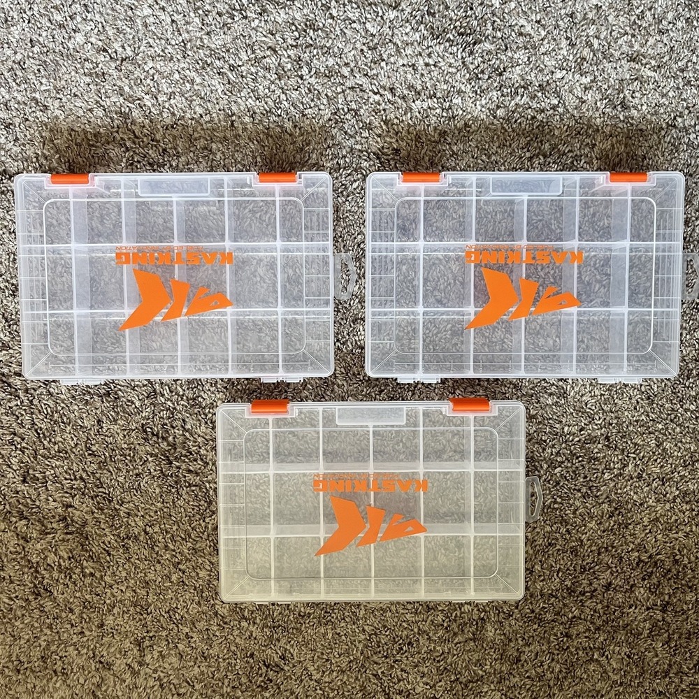 KastKing Clear Plastic Hard Case Tackle Box w/Dividers - Lot of 3